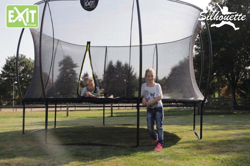 Trampolin EXIT Silhouette mit Sicherheitsnetz Ø244cm schwarz