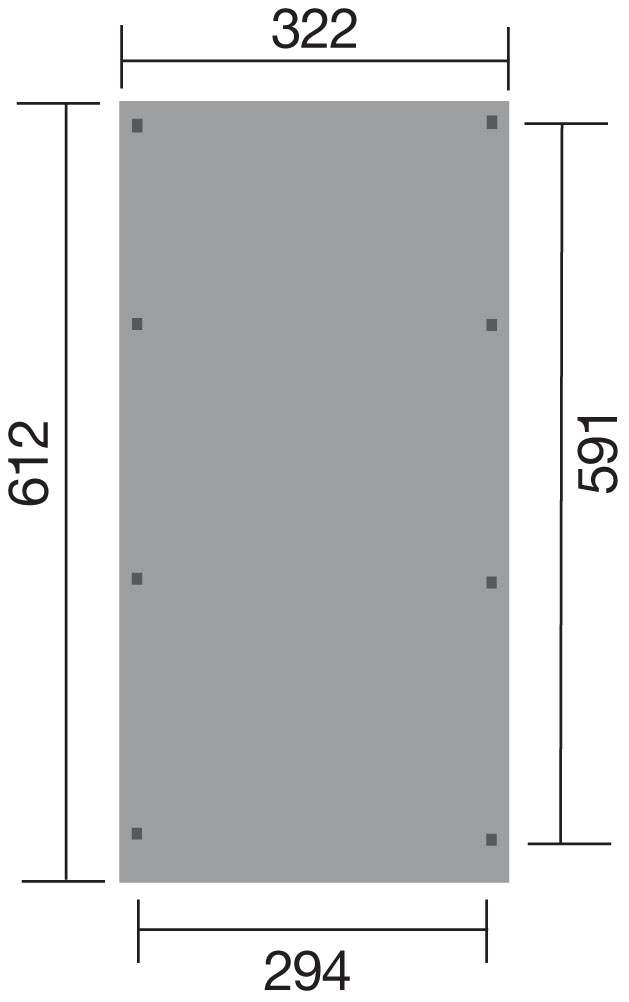 weka Flachdach Einzelcarport 617 Gr.2 ohne Dachein