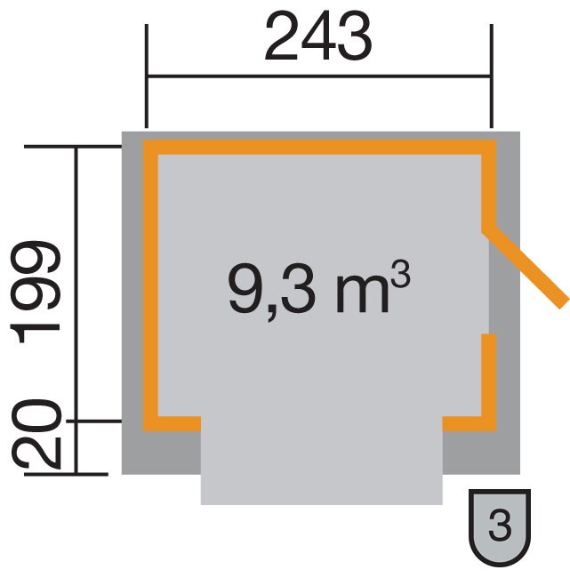 weka Verkaufshaus 221, 19 mm, ohne Boden