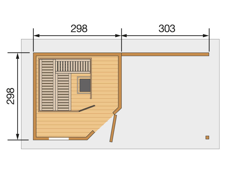 Weka Saunahaus SALO 7,5 kW BioS Gr. 2 seidengrau