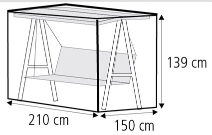 Schutzhülle Wehncke Deluxe für Gartenschaukel 210x150x139cm anthrazit