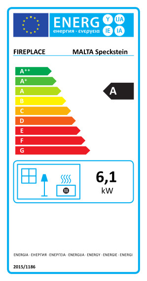 Fireplace Eckkaminofen  Malta Speckstein 6kW