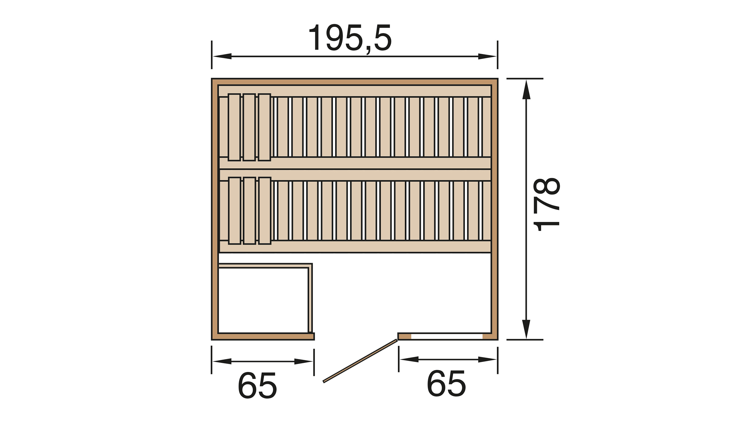 Weka Massivholzsauna  BERGEN 1.8 GTF