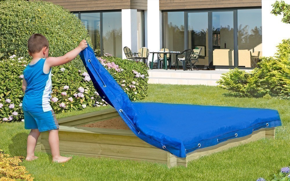 Sandkastenabdeckung / Abdeckplane für Sandkasten 150x150cm blau