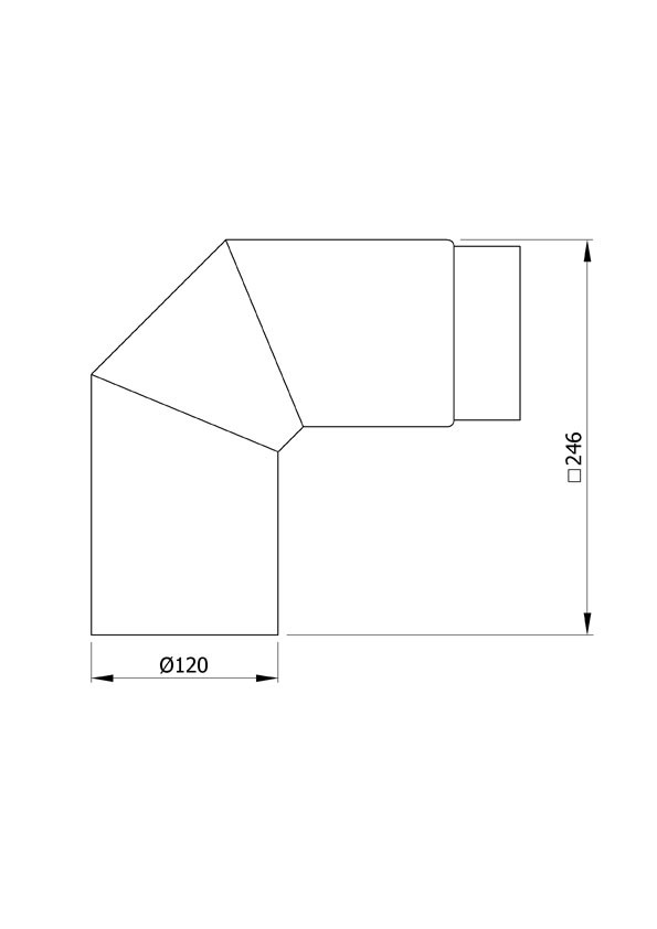 Ofenrohr Rauchrohr Uni-Bogenknie 90° Ø120mm Senotherm schwarz o. T.