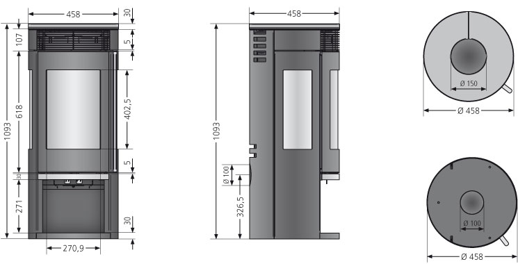 Kaminofen Oranier Rota Tre 2.0 raumluftunabhängig Speckstein 5,5kW