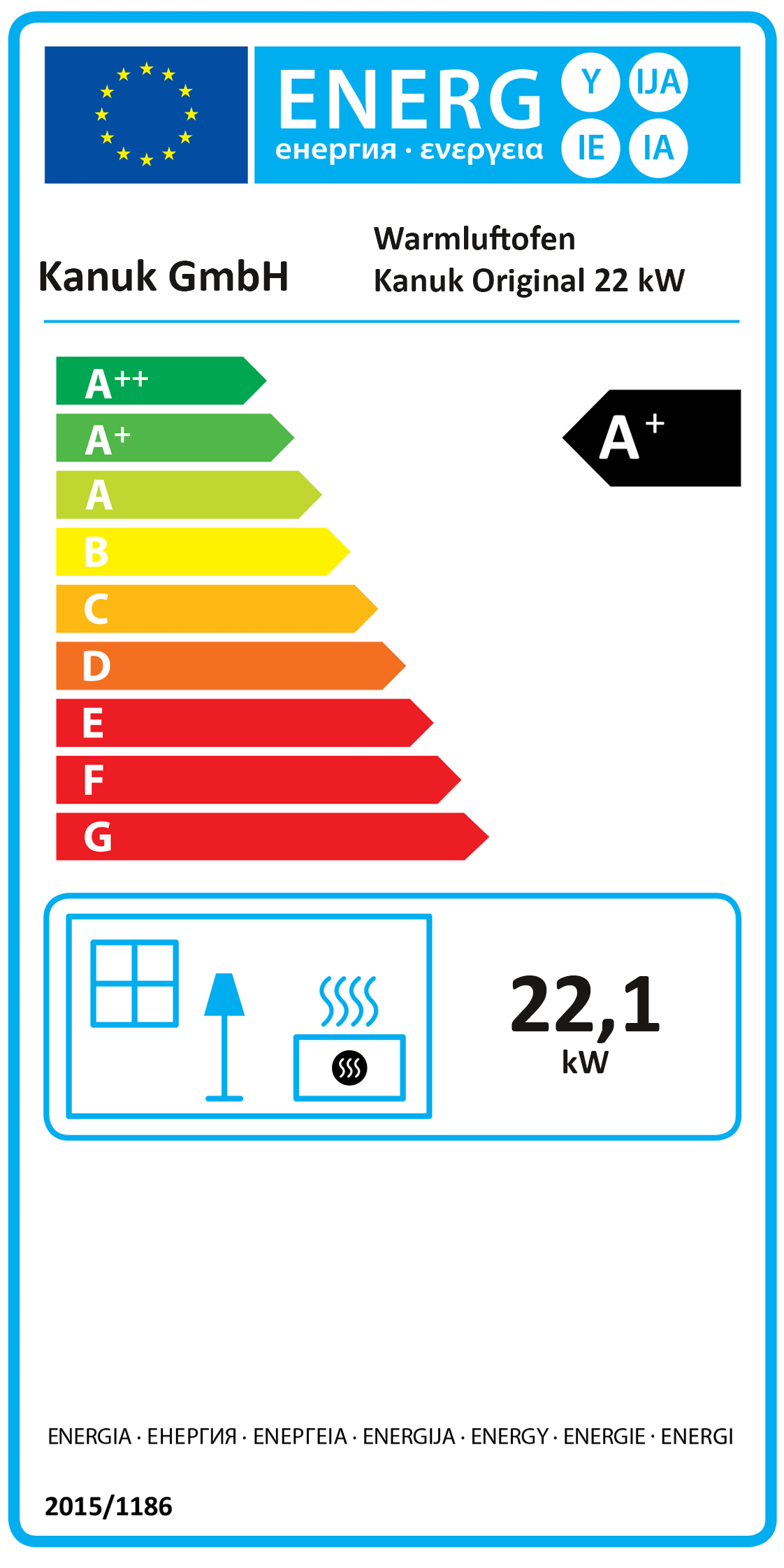 KANUK® ORIGINAL Warmluftofen Kaminofen 22kW