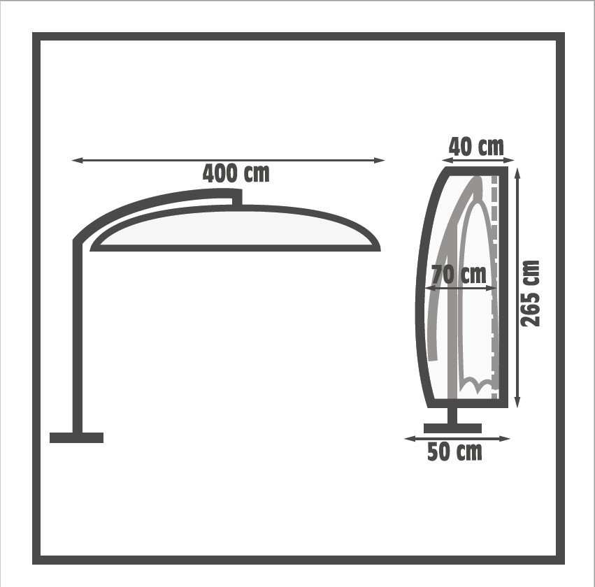 Schutzhülle Wehncke Premium für Ampelschirm Ø 400cm grau