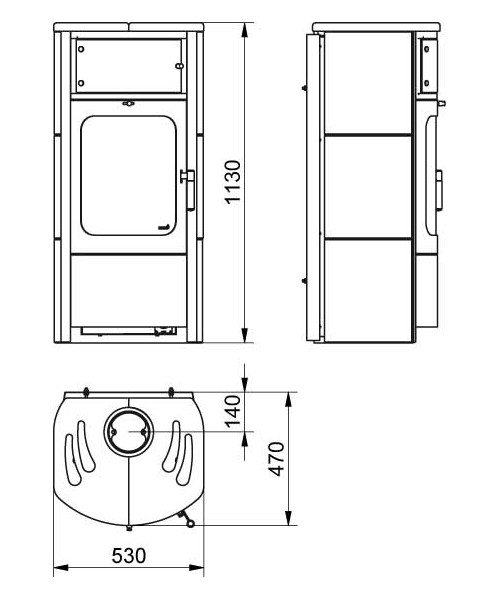 Kaminofen / Dauerbrandofen Hark Opera-B Keramik creme-weiß 5 kW