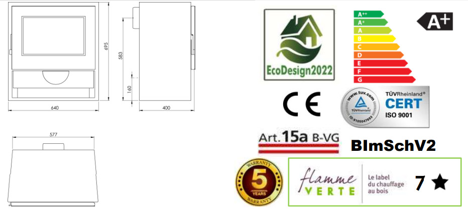 Panadero Kaminofen Borneo-S 6,7 KW