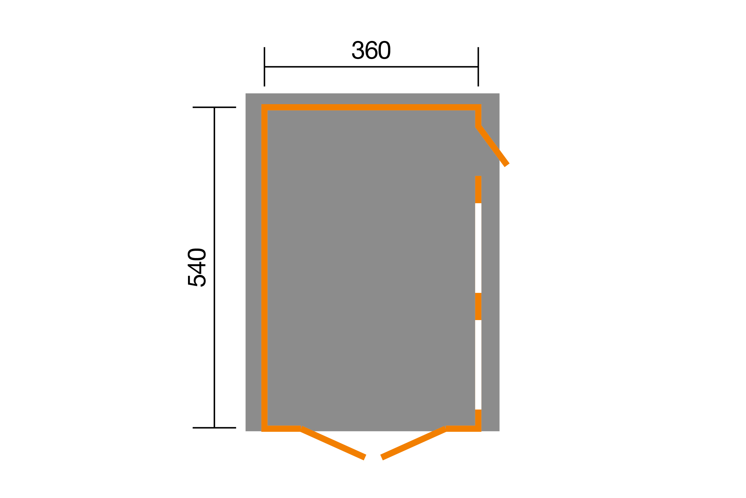 Einzelgarage 441, graphitgrau, 44 mm, mit Holztor,