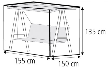 Schutzhülle Wehncke Deluxe für Gartenschaukel 155x150x135cm anthrazit