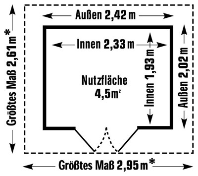 Grosfillex Gerätehaus Deco H 4,9 Kunststoff 242x202cm grau-grün