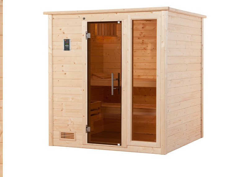 Weka Premium Massivholzsauna Bergen  7,5 kW OS GT/F  Gr.1.8