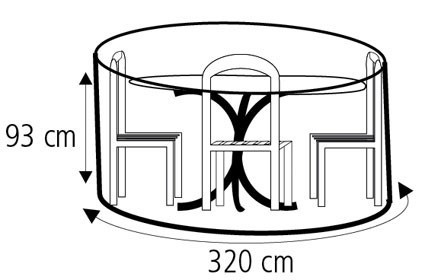 Schutzhülle Wehncke Classic für Sitzgruppen Ø 320x93cm transparent