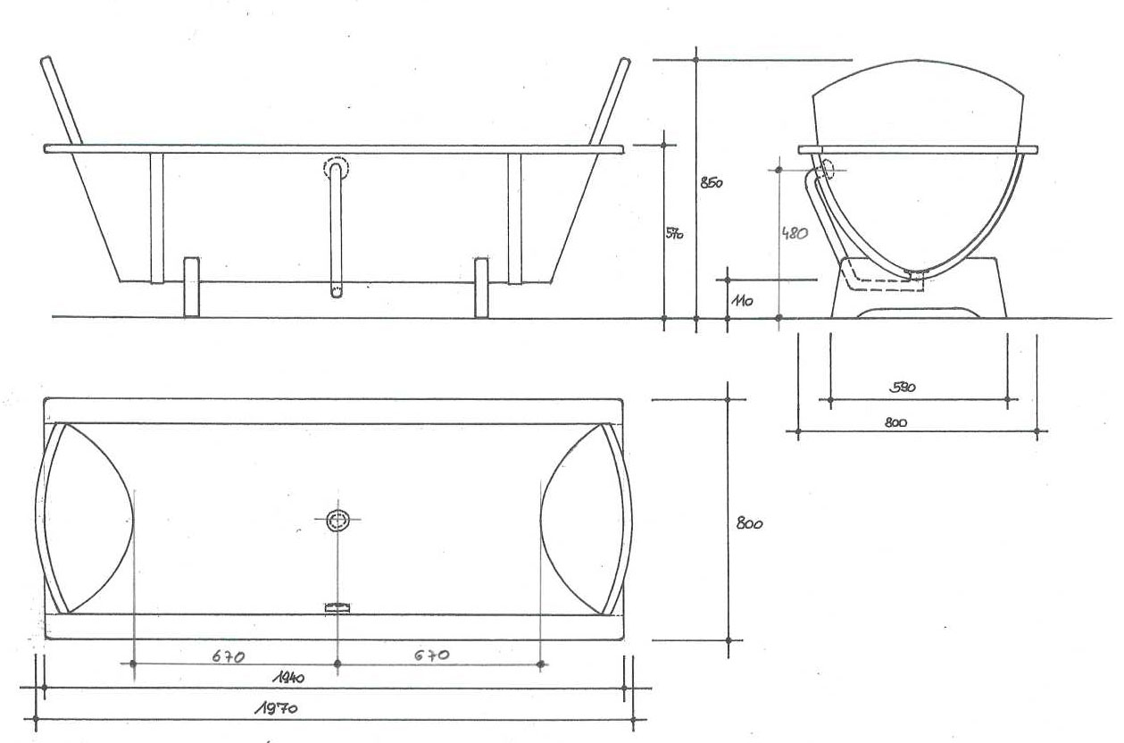 Holzbadewanne Achleitner Omega 200x80x58cm Kambalaholz Ab- u. Überlauf