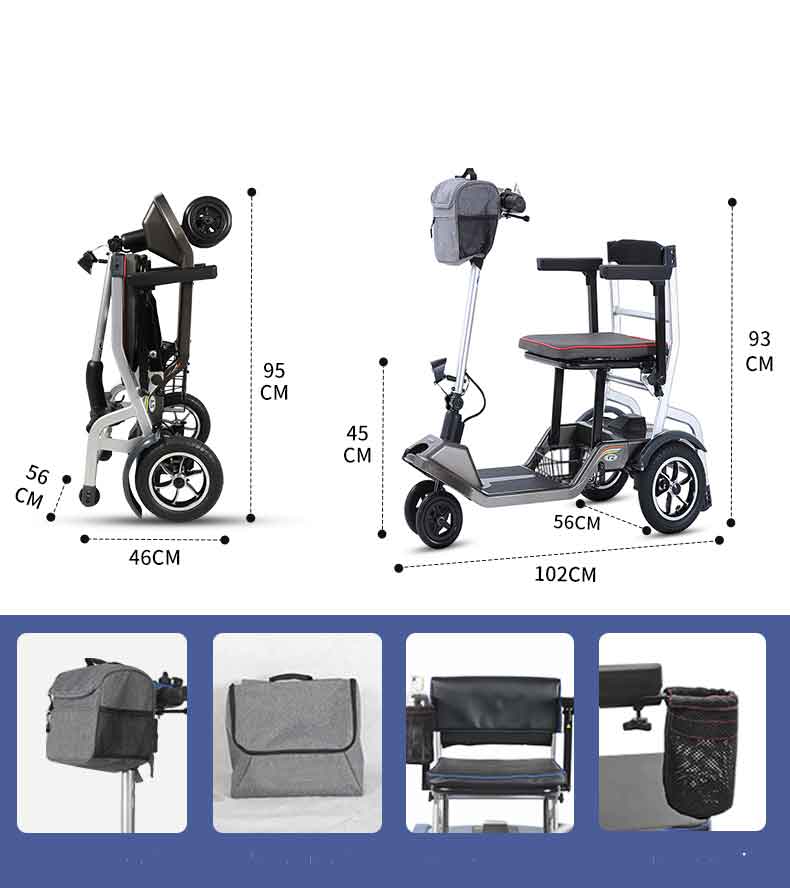 Seniorenmobil Vitale RS klappbar Reisescooter blau