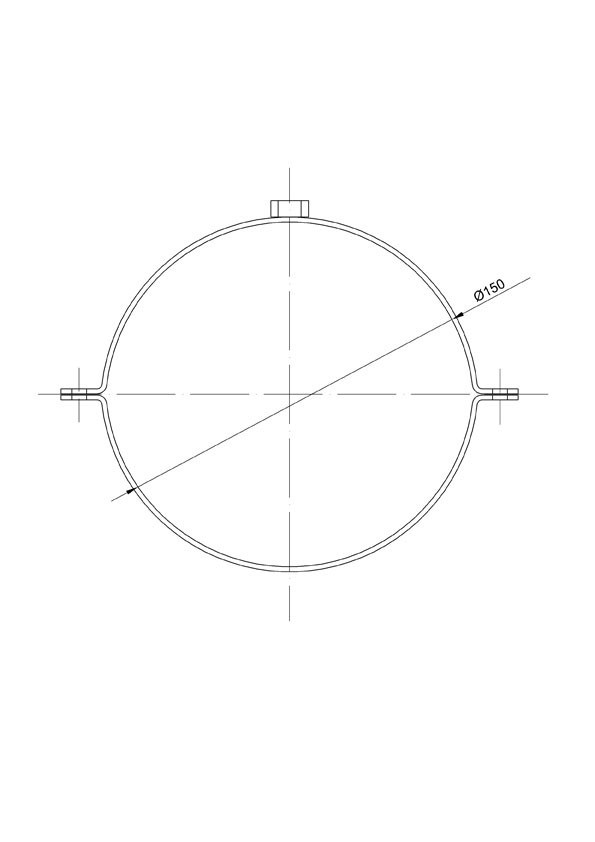 Rohrschellen Set Ø150mm Senotherm schwarz für Ofenrohre