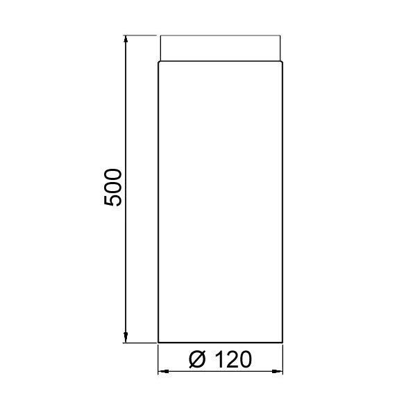 Ofenrohr Rauchrohr Senotherm schwarz Ø120 mm Länge 500 mm