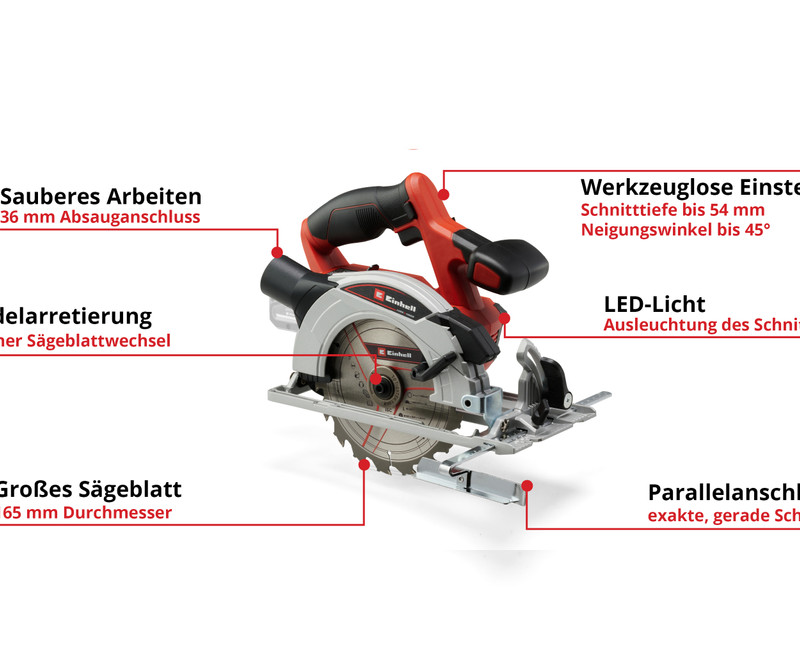 Einhell Akku Handkreissäge TE-CS18/165-1 Li Solo