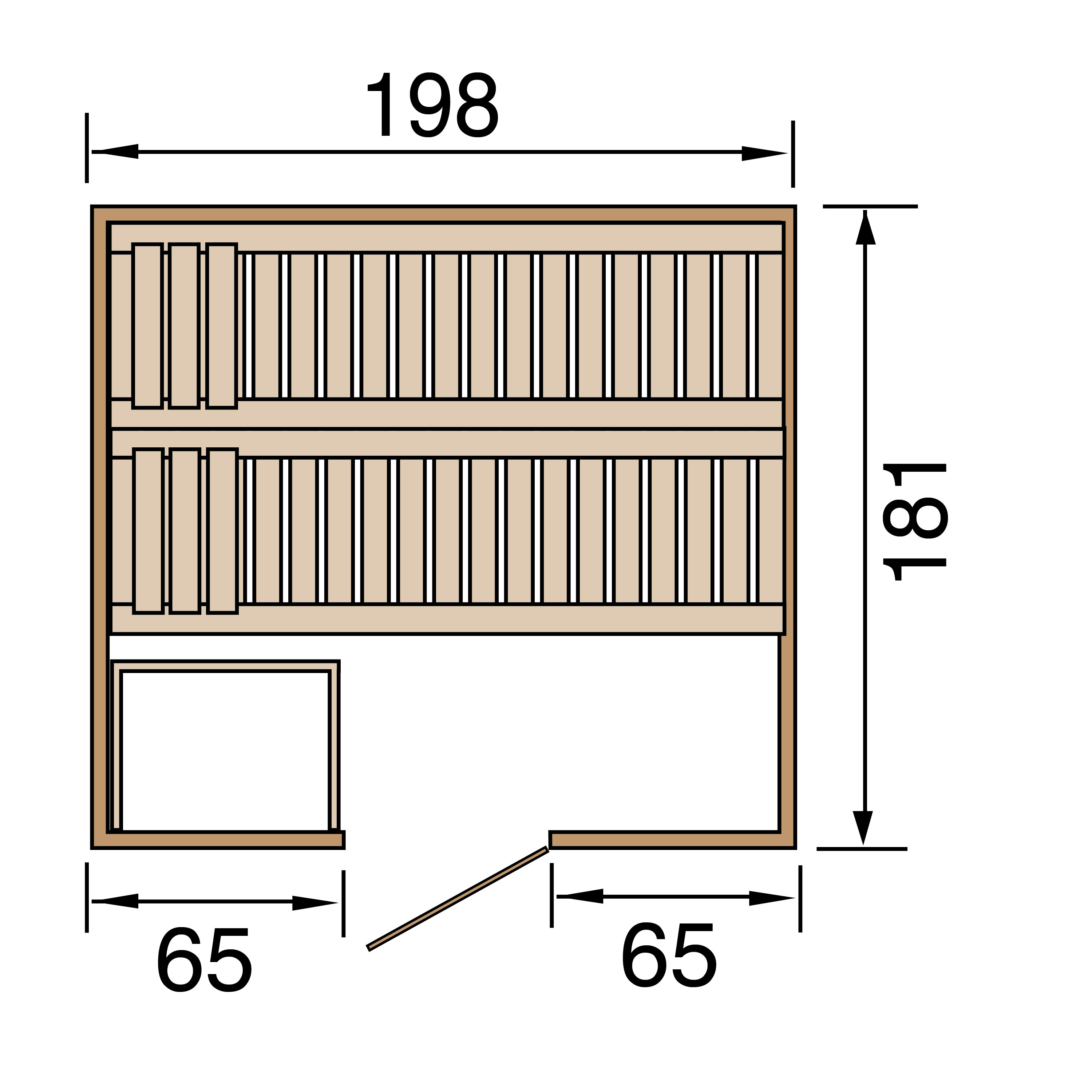 Weka Premium Massivholzsauna Bergen  7,5 kW BioS MT Gr.1.8