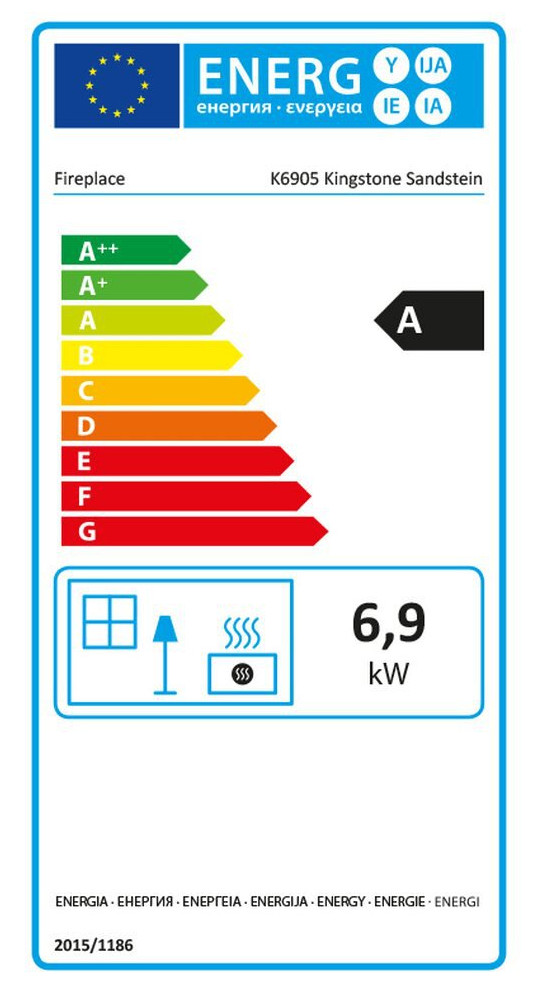 Fireplace Kingstone Kaminofen Stahl mit Sandsteineinsatz 6kW