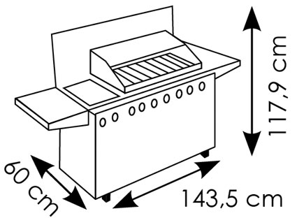 Schutzhülle  Deluxe für Gasgrill 143,5x60x117,9cm anthrazit