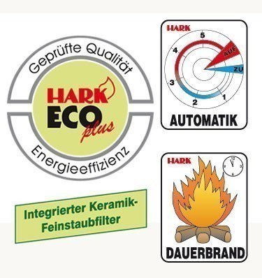 Kaminofen / Dauerbrandofen Hark Nika ECOplus creme-weiß 7 kW