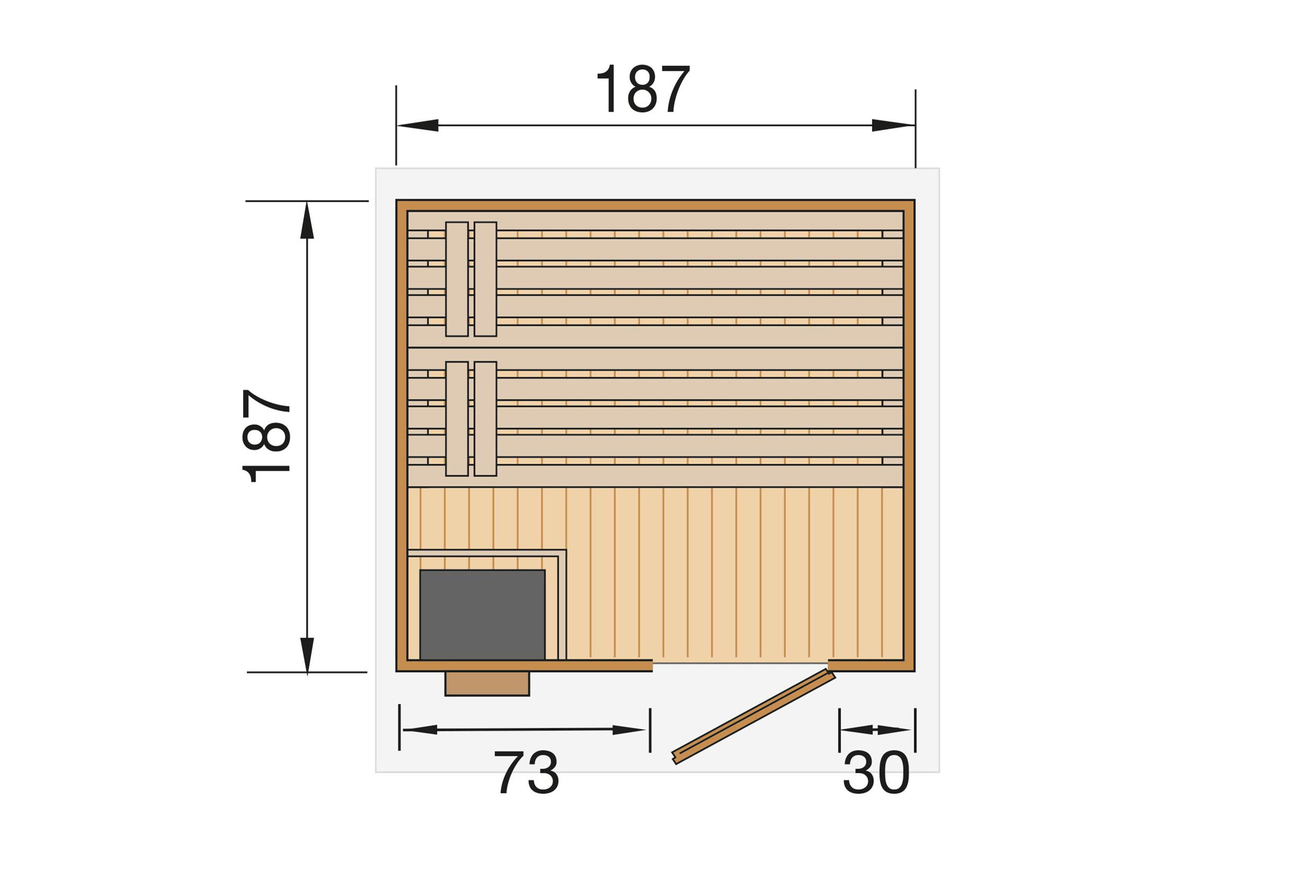 Weka Saunahaus NAANTALI 38mm Set 9 kW Kompakt